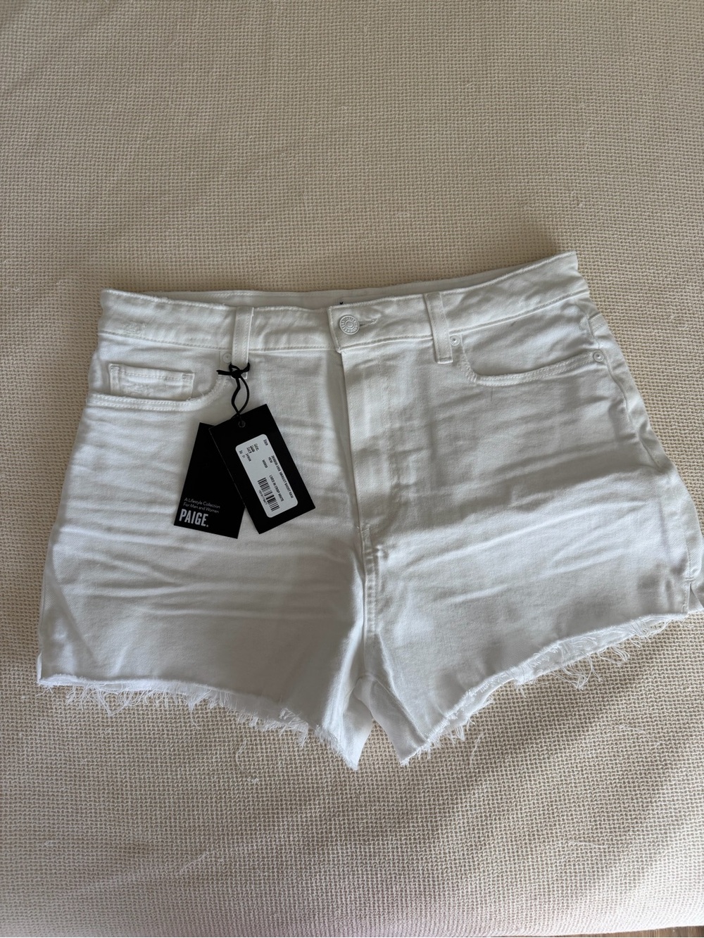 PAIGE NWT Margot White High-Rise Denim Cutoff Shorts